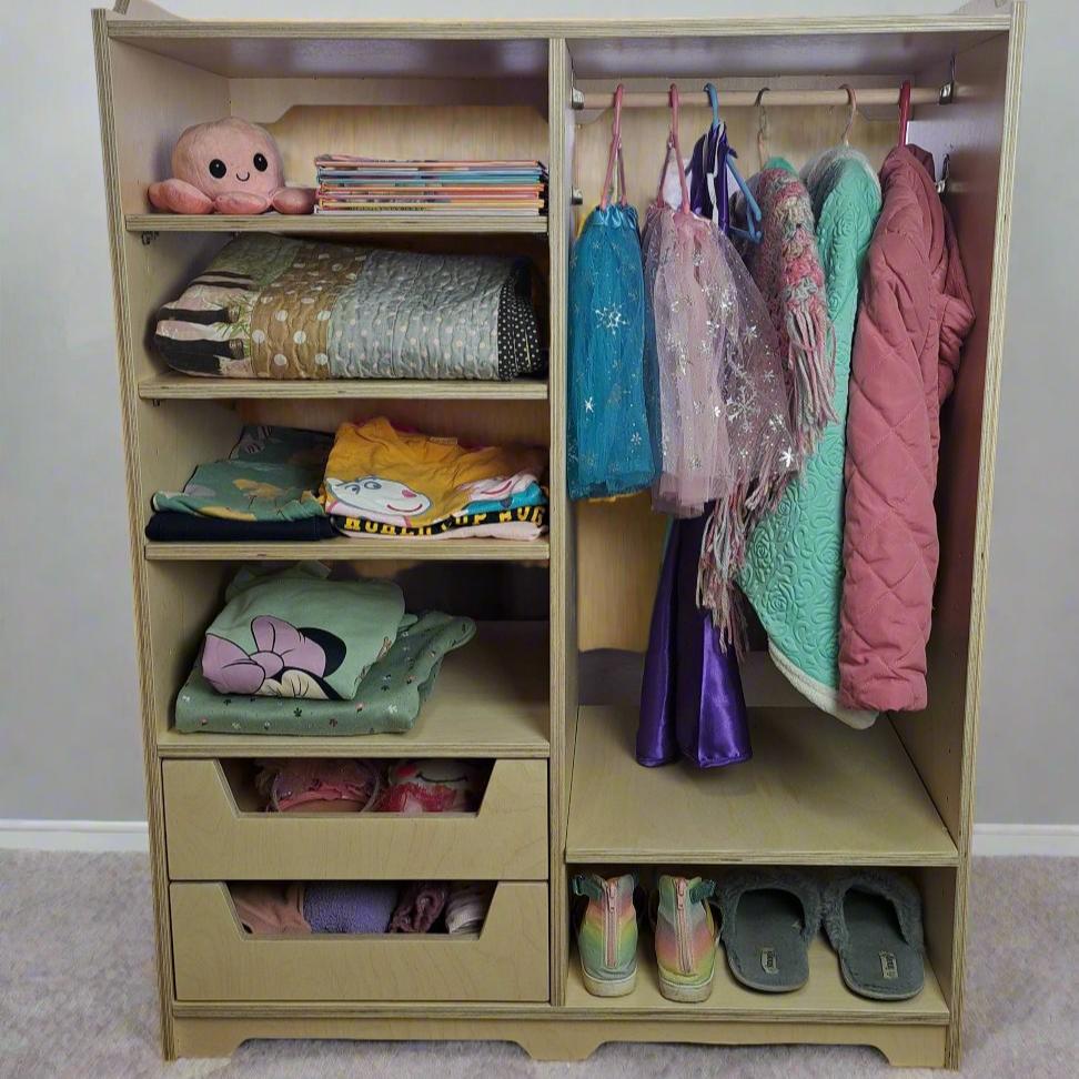 Open Wooden Kids Wardrobe