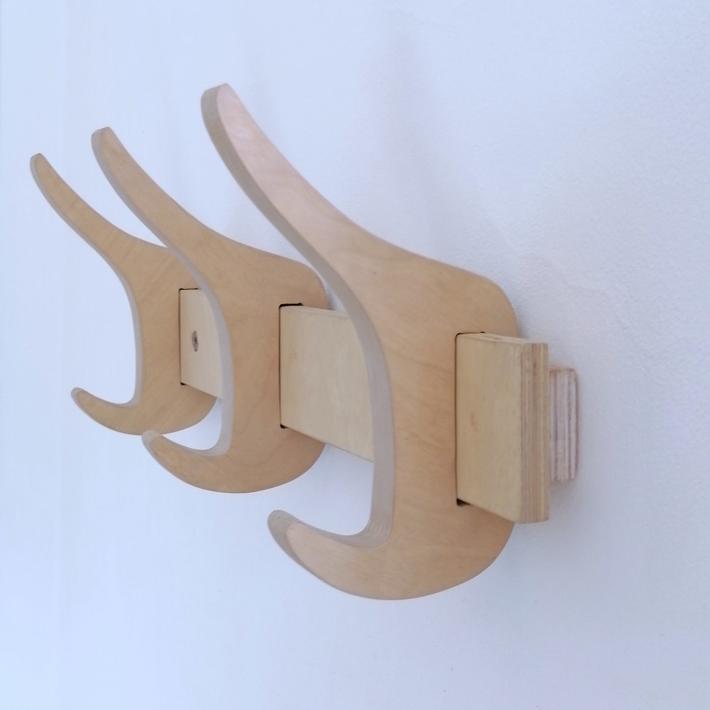 Wall Mounted Hook, Three Hook -  Stained Chocolate