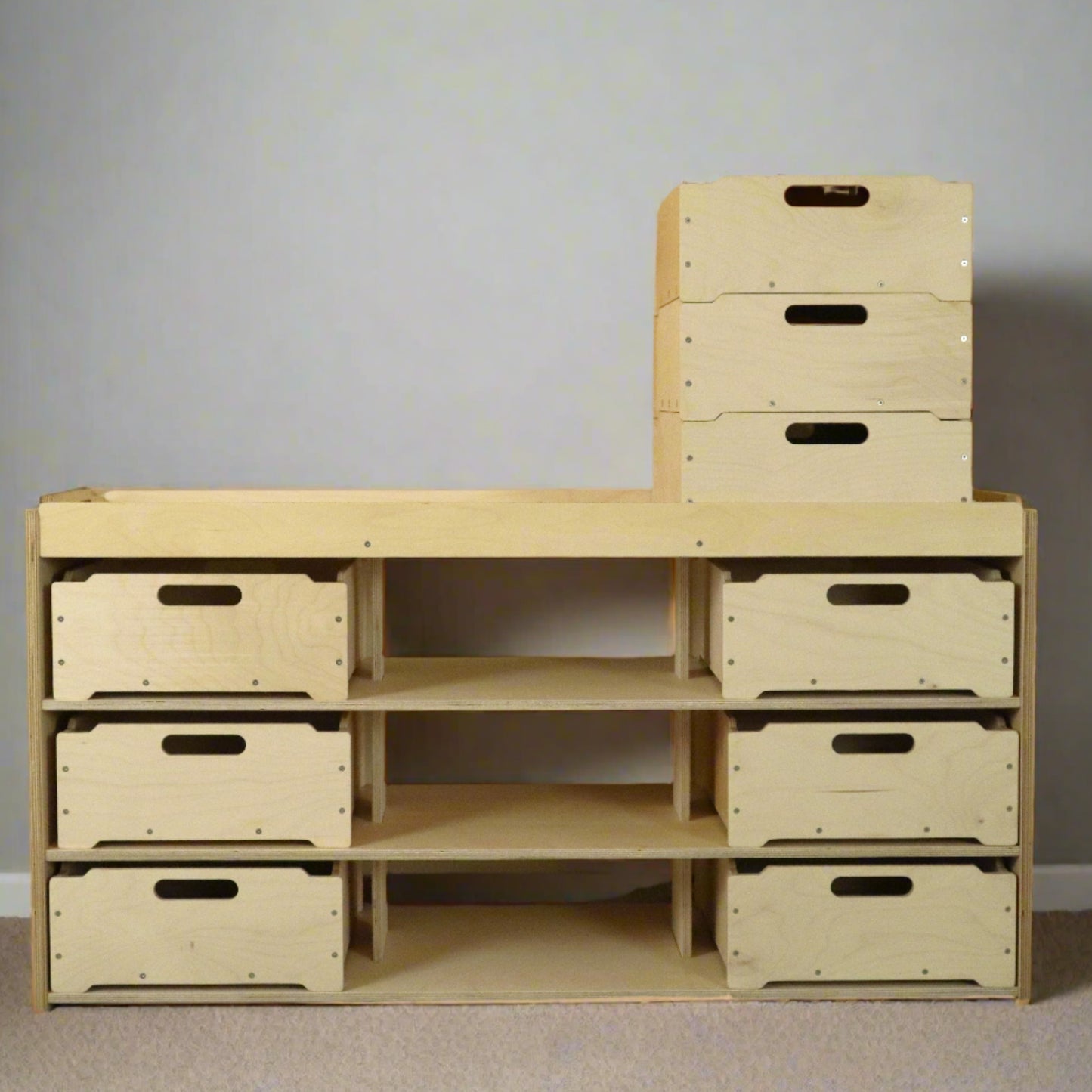 Storage Shelves with storage boxes - Taimico