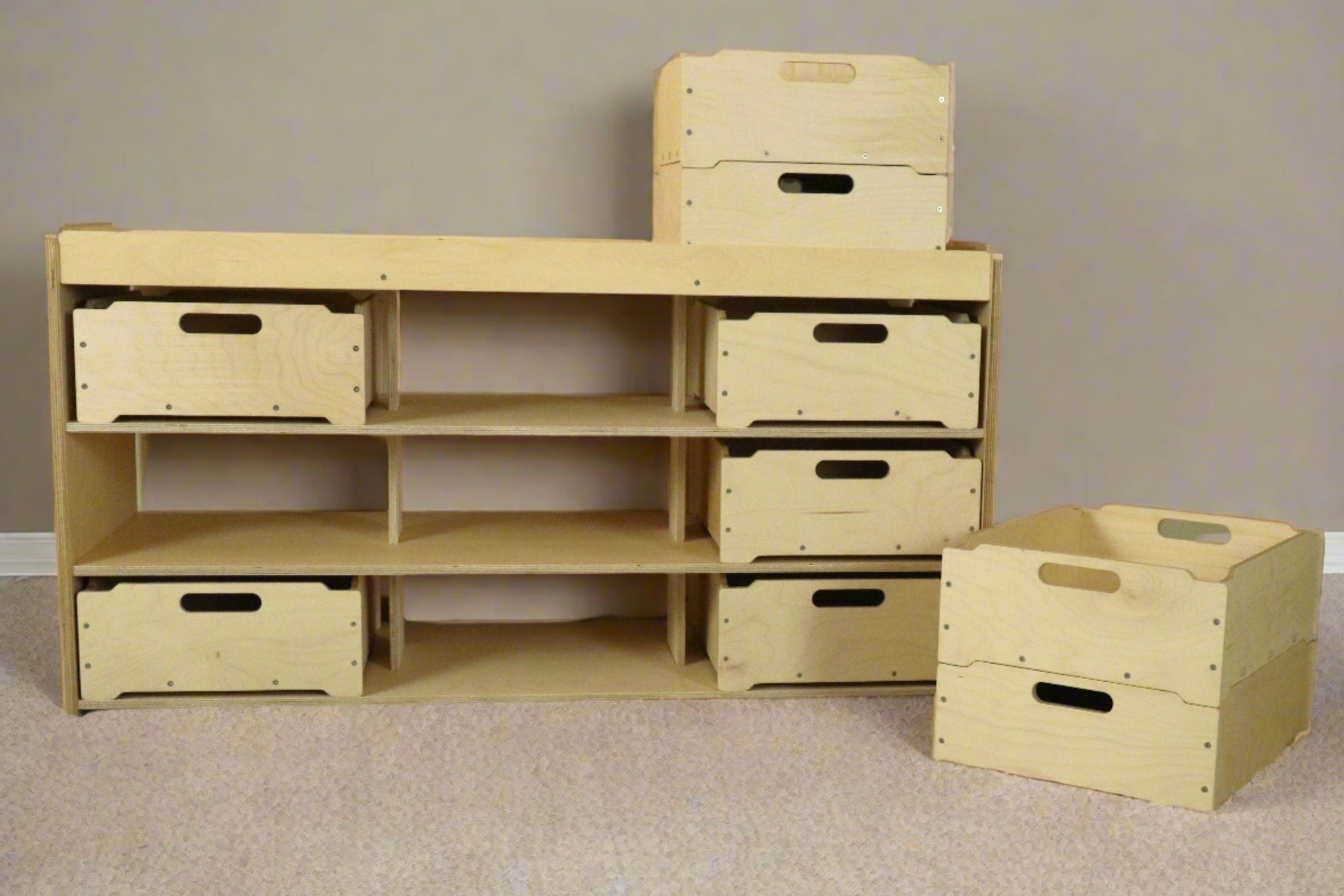 Storage Shelves with storage boxes - Taimico