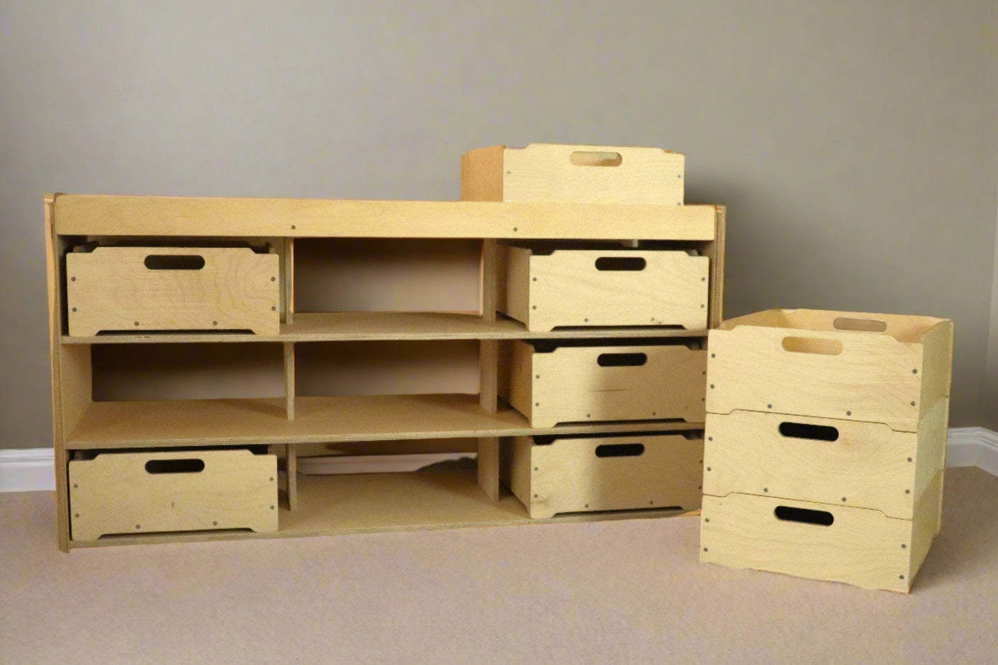 Storage Shelves with storage boxes - Taimico