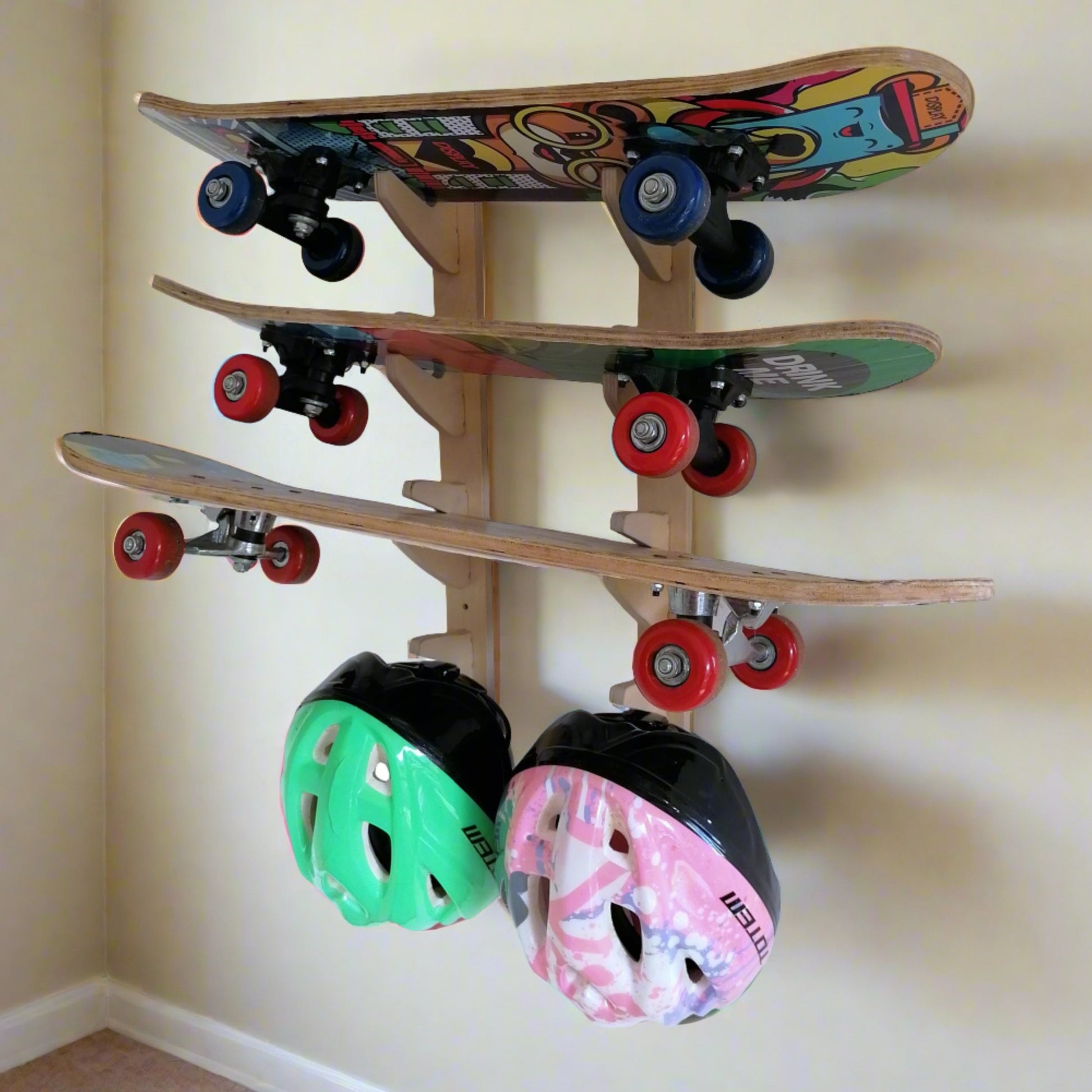 Skateboard Rack, V2 Five Hook - Taimico