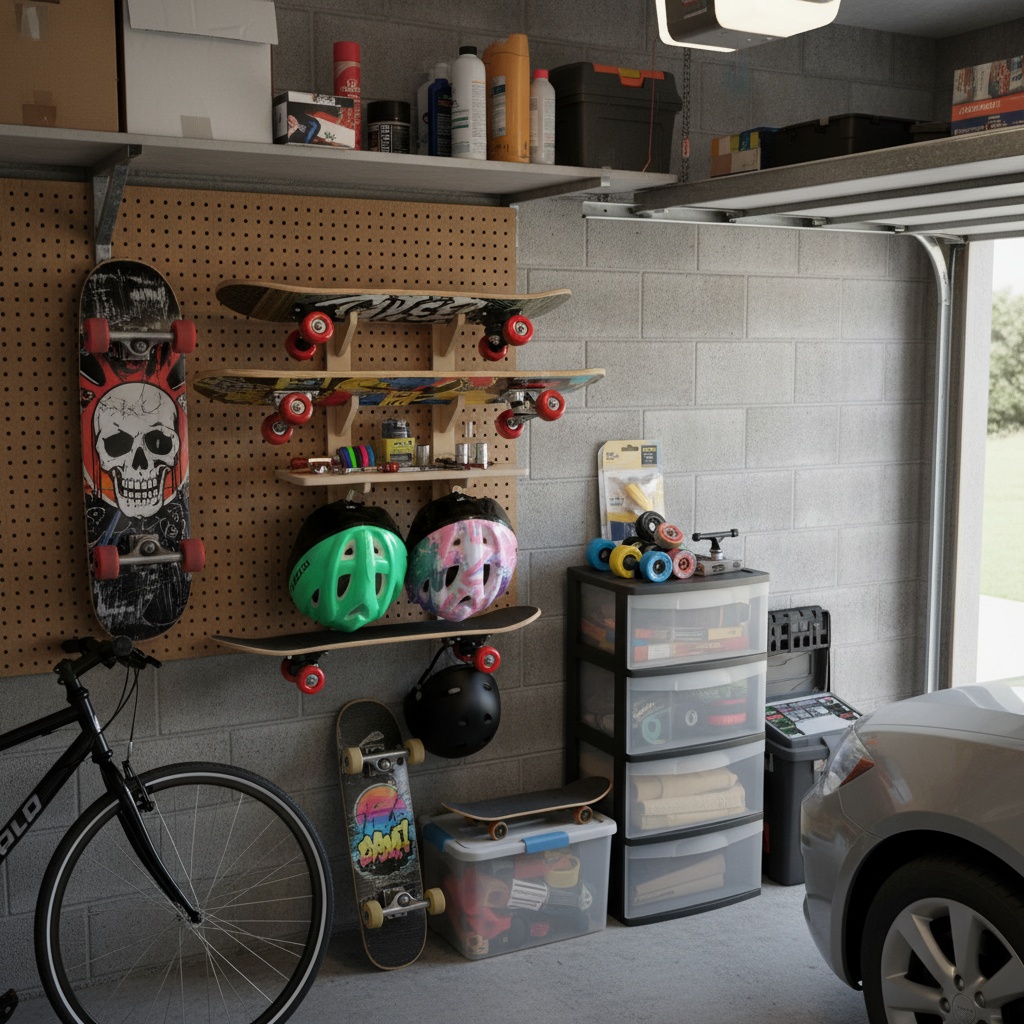 Modular Skate Rack Taimico Skateboard Rack 2 Hook with shelf
